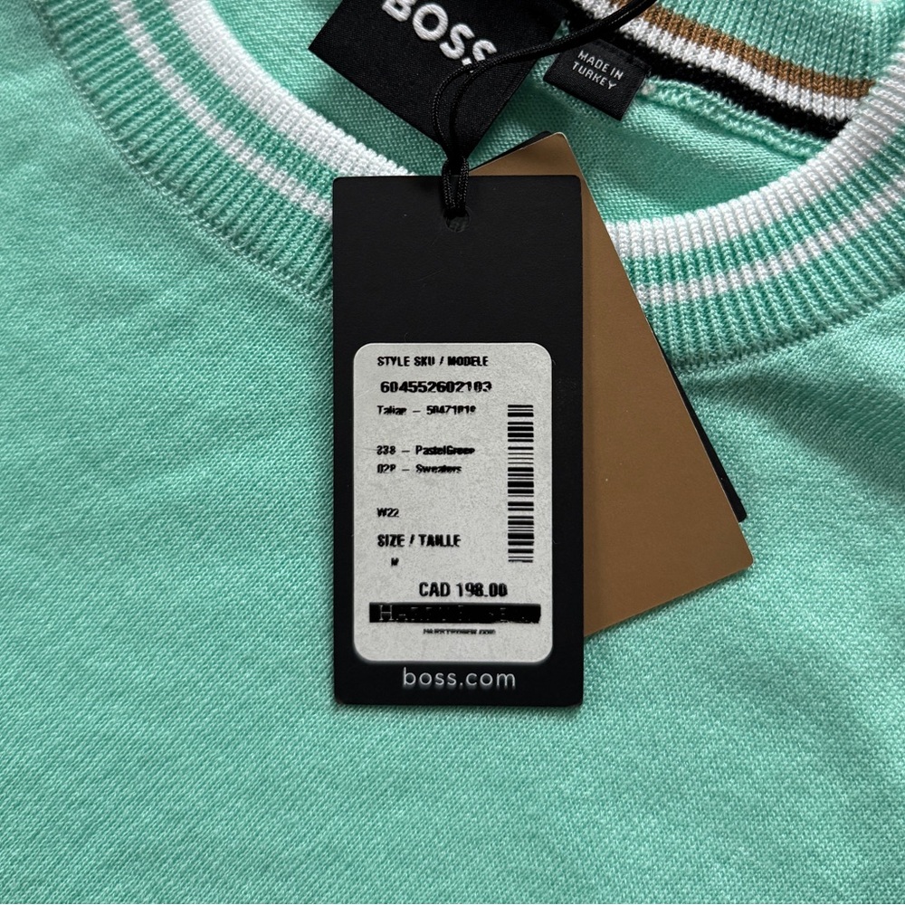 Hugo Boss Mint Green Knitted Short Sleeve Shirt - Picture 1 of 10